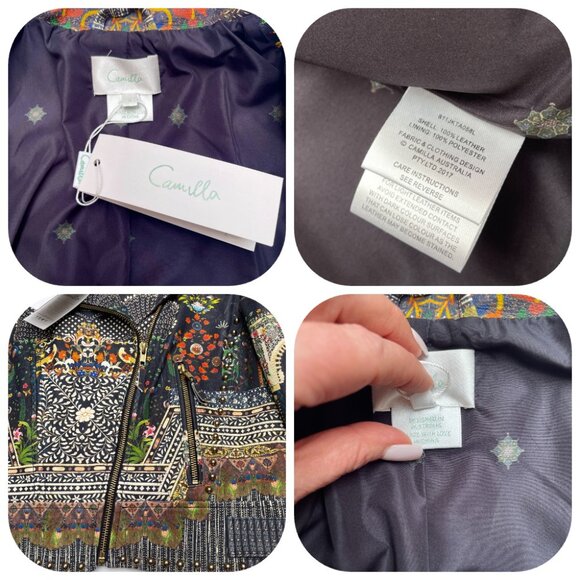 NWT Camilla Studded Leather Biker Jacket Behind Closed Doors S - Picture 8 of 14